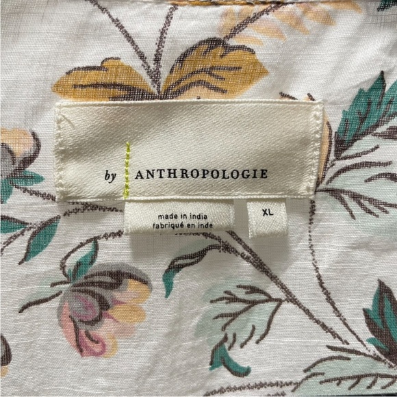 Anthropologie Romantic Floral Lace Trim Blouse XL - Picture 2 of 8